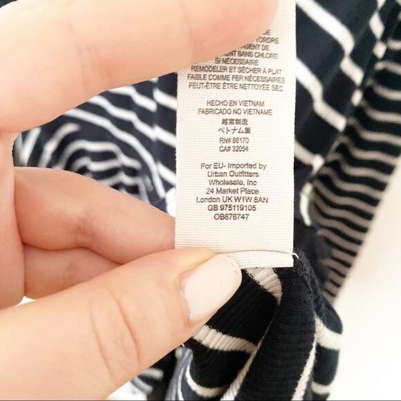 Free People Tangerine Stripe Tee black white sz XS - Picture 8 of 9